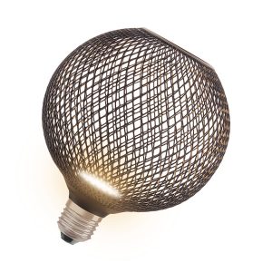 Лампа ЛЕД пласка    3,5W 2700K 300Lm FLAT G125 BLACK 230V FR E27 4X1 (3 роки) OSRAM