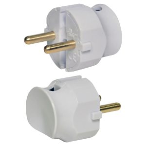 Вилка евро угловая без З/К PPW-90 белая "ЭТИ"