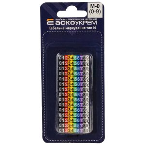 Маркер для кабеля різнокольоровий тип М-0 (0-9)