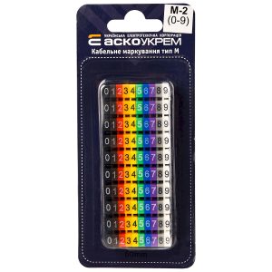 Маркер для кабеля різнокольоровий тип М-2 (0-9)