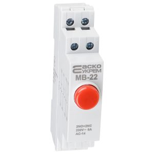 Модульная кнопка без фиксации 2НО+2НЗ 230В АС МВ-22 красная