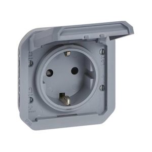 Розетка 1-а З/К внутр. з гвинтовими клемами IP55 "PLEXO" сірий