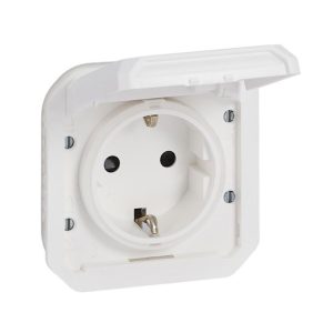 Розетка 1-а З/К внутр. з гвинтовими клемами IP55 "PLEXO" білий