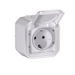 Розетка 1-а З/К зовн. з гвинтовими клемами IP55 "PLEXO" білий