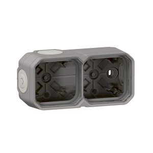 Коробка накладна 2-постова горизонтальна/вертикальна " PLEXO " сірий