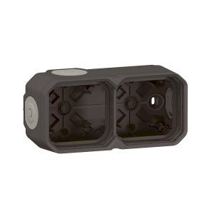 Коробка накладна 2-постова горизонтальна/вертикальна " PLEXO " антрацит