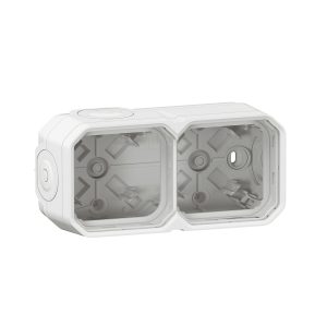 Коробка накладна 2-постова горизонтальна/вертикальна " PLEXO " білий