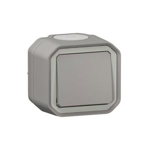 Вимикач 1-кл. зовн. прохідний IP55 " PLEXO " сірий (10А)