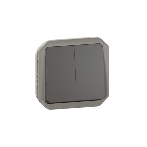 Вимикач 2-кл. внутр. прохідний/кнопка IP55 " PLEXO " антрацит (10А)