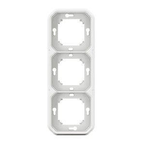 Рамка-супорт 3-постова горизонтальна/вертикальна вбудований, колір білий PLEXO