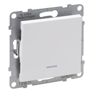 Вимикач 1-кл. внутр. з підсвіткою 10А автоматичні клеми SUNO білий