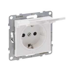 Розетка 1-а З/К внутр. з кришкою 16А 250В автоматичні клеми Suno білий