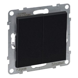 Вимикач 2-кл. внутр. 10А автоматичні клеми SUNO чорний