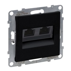 Розетка комп. подвійна RJ-45 внутр.кат.5e UTP Suno чорний