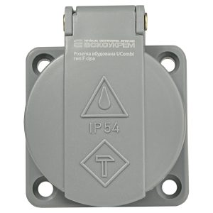 Розетка встраиваемая тип F серии UCombi 3P 16A IP 54 серая