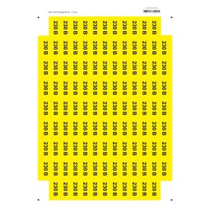 Наліпки "Знак "230 В" жовтий 45х22" (на аркуші 113 шт)