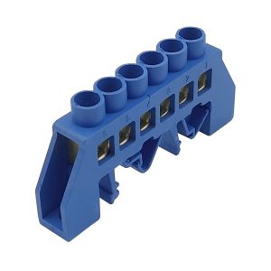 Шина універсальна  ізол. «N» на DIN-рейку ШЛУ8х12-6 синій