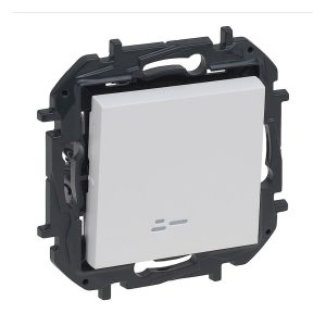 Вимикач 1-кл. внутр. з підсвіткою 10А автоматичні клеми NILOE STEP білий