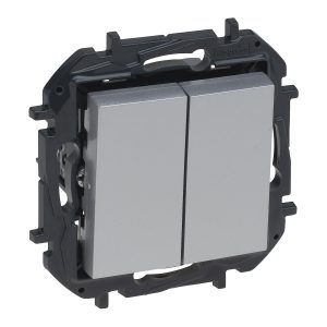 Вимикач 2-кл. внутр. прохідний 10А автоматичні клеми NILOE STEP алюміній