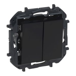Вимикач 2-кл. внутр. прохідний 10А автоматичні клеми NILOE STEP чорний