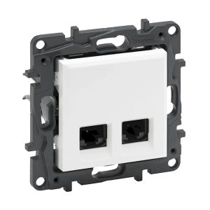Розетка комп. подвійна RJ-45 внутр.кат.5e UTP NILOE STEP білий