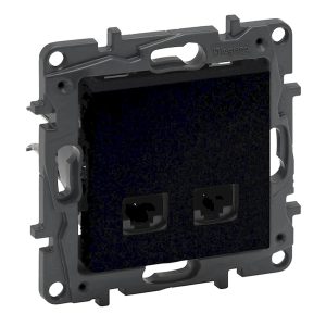 Розетка комп. подвійна RJ-45 внутр.кат.5e UTP NILOE STEP чорний