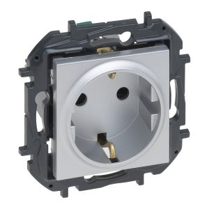 Розетка 1-а З/К внутр. зі шторками 16А, 250 В автоматичні клеми NILOE STEP алюміній