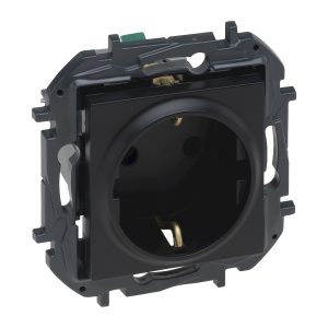Розетка 1-а З/К внутр. зі шторками 16А, 250 В автоматичні клеми NILOE STEP чорний