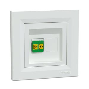 Розетка волоконно-оптична дуплекс, біла