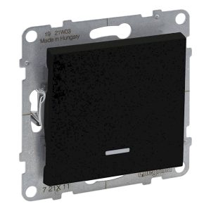 Вимикач 1-кл. внутр. з підсвіткою 10А автоматичні клеми SUNO чорний