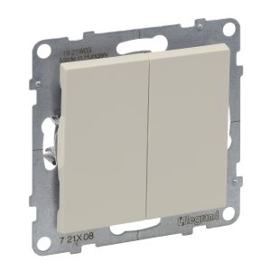 Вимикач 2-кл. внутр. прохідний 10А автоматичні клеми SUNO слонова кістка