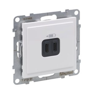 Розетка 2-а USB внутр. С+C 15 Вт 5В SUNO білий