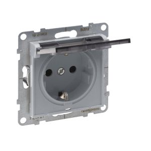 Розетка 1-а З/К внутр. з кришкою 16А, 250 В автоматичні клеми  SUNO алюміній
