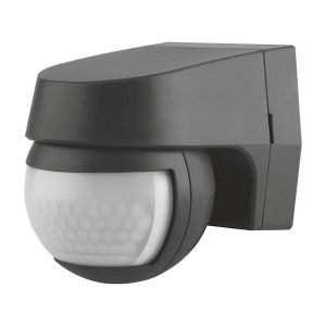 Датчик руху 110° 1000W настінний (L12м, h2,5м) IP44 чорний (3 роки) Trade