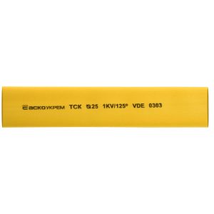 Термоусадочная трубка с клеевым слоем d 25,4мм желтая шт.(1м)