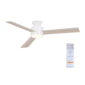 Світильник ЛЕД 18W 3000-6500K 1200Lm CEILING BLADE FAN D132 WT REM OSRAM