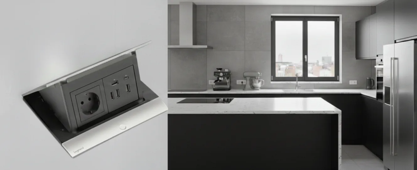 Выдвижные розеточные лючки POP UP от Legrand