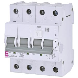 Диференційний вимикач KZS-4M 3p+N C 6/0,3 тип A (6kA)