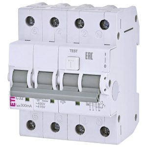 Диференційний вимикач KZS-4M 3p+N C 32/0,3 тип A (6kA)