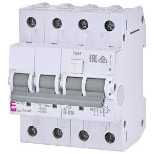 Диференційний вимикач KZS-4M 3p+N C 16/0,03 тип A (6kA)