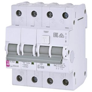 Диференційний вимикач KZS-4M 3p+N C 32/0,03 тип A (6kA)