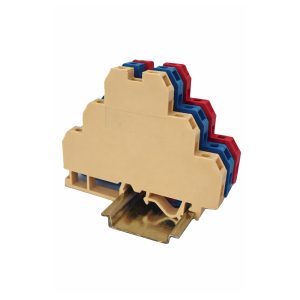 Клема гвинтова трирівнева VS 2,5 NAI 3 + зі з'єдн. містком  (2,5 mm2_червона)