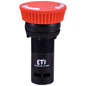 Кнопка моноблочна грибок ECM-T01-R (відключення поворотом, 1NC, червона)
