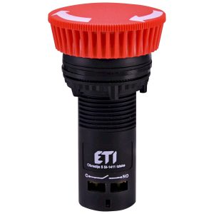 Кнопка моноблочна грибок ECM-T10-R (відключення поворотом, 1NO, червона)