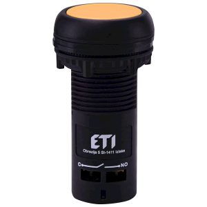 Кнопка моноблочна заглиблена ECF-10-Y (1NO, жовта)