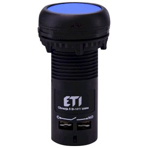 Кнопка моноблочна заглиблена ECF-11-B (1NO+1NC, синя)
