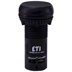 Кнопка моноблочна заглиблена ECF-11-C (1NO+1NC, чорна)