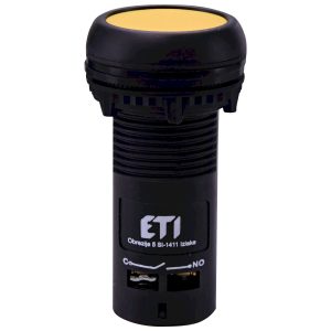 Кнопка моноблочна заглиблена ECF-11-Y (1NO+1NC, жовта)