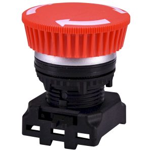 Кнопка-модуль грибок EGM-T-RCh (відключення поворотом, червона/хром)