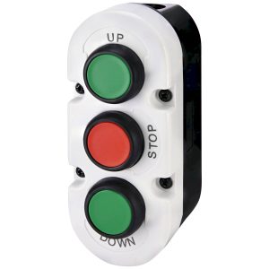 Кнопковий пост 3-модул. ESE3-V7 ("UP/STOP/DOWN", зелений/червоний/зелений, корп. сіро-чорний)